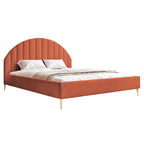 Polsterbett Camari 120/200x200, wasserabweisender Samtbezug, goldene Beine