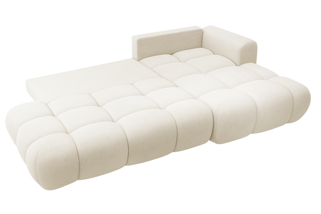 Ottimo L Ecksofa - mit Bettkasten, Schlaffunktion, Stoffbezug in Beige-Velours.