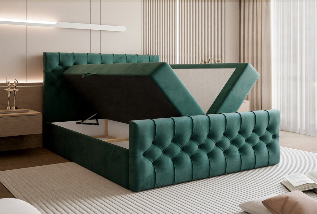 Dalvia Kontinentalbett - Bettkasten, Samtstoff_2225, fleckenabweisend