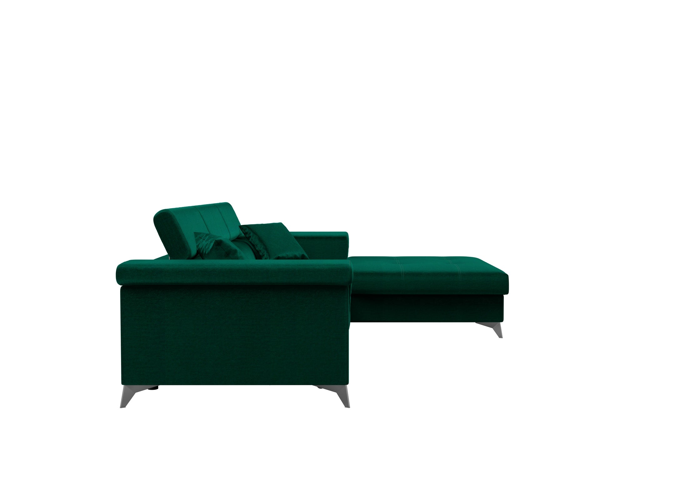 Kallvi L Ecksofa – Schlaffunktion, verstellbare Kopfstützen, Bettkasten, Monolith-Stoff, Samt