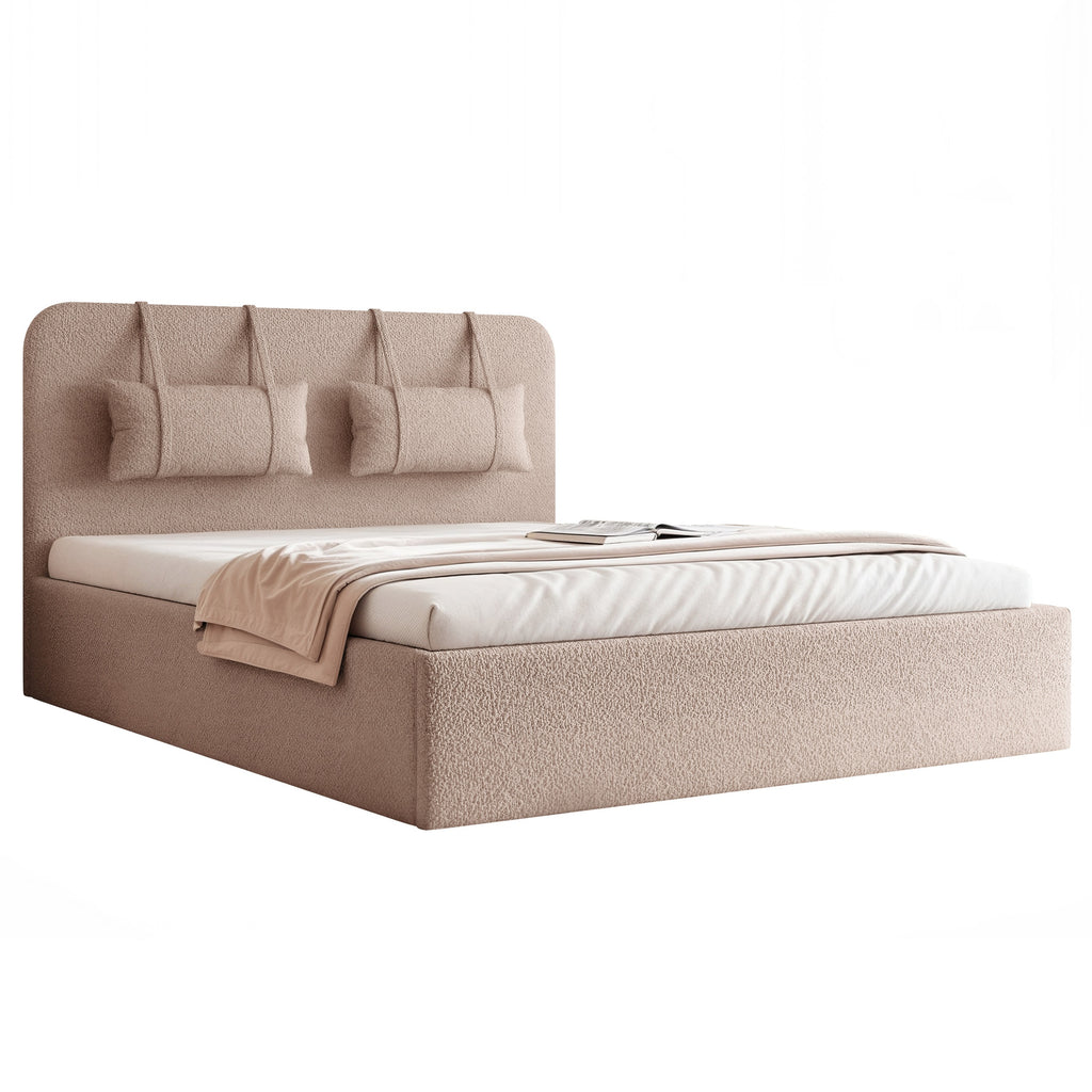 Lavira Polsterbett mit Bettkasten und höhenverstellbarem Metallrahmen