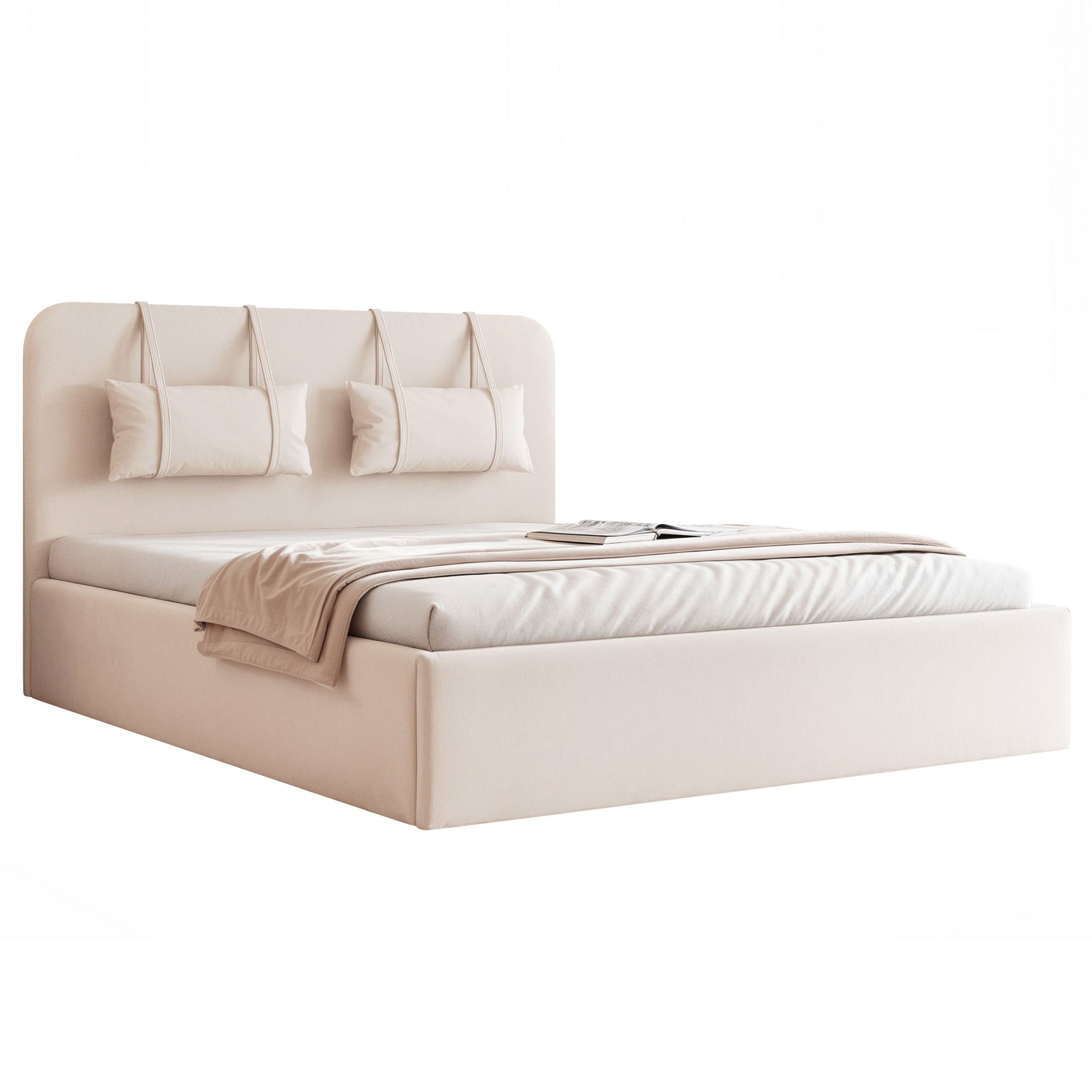 Lavira Polsterbett mit Bettkasten und höhenverstellbarem Metallrahmen