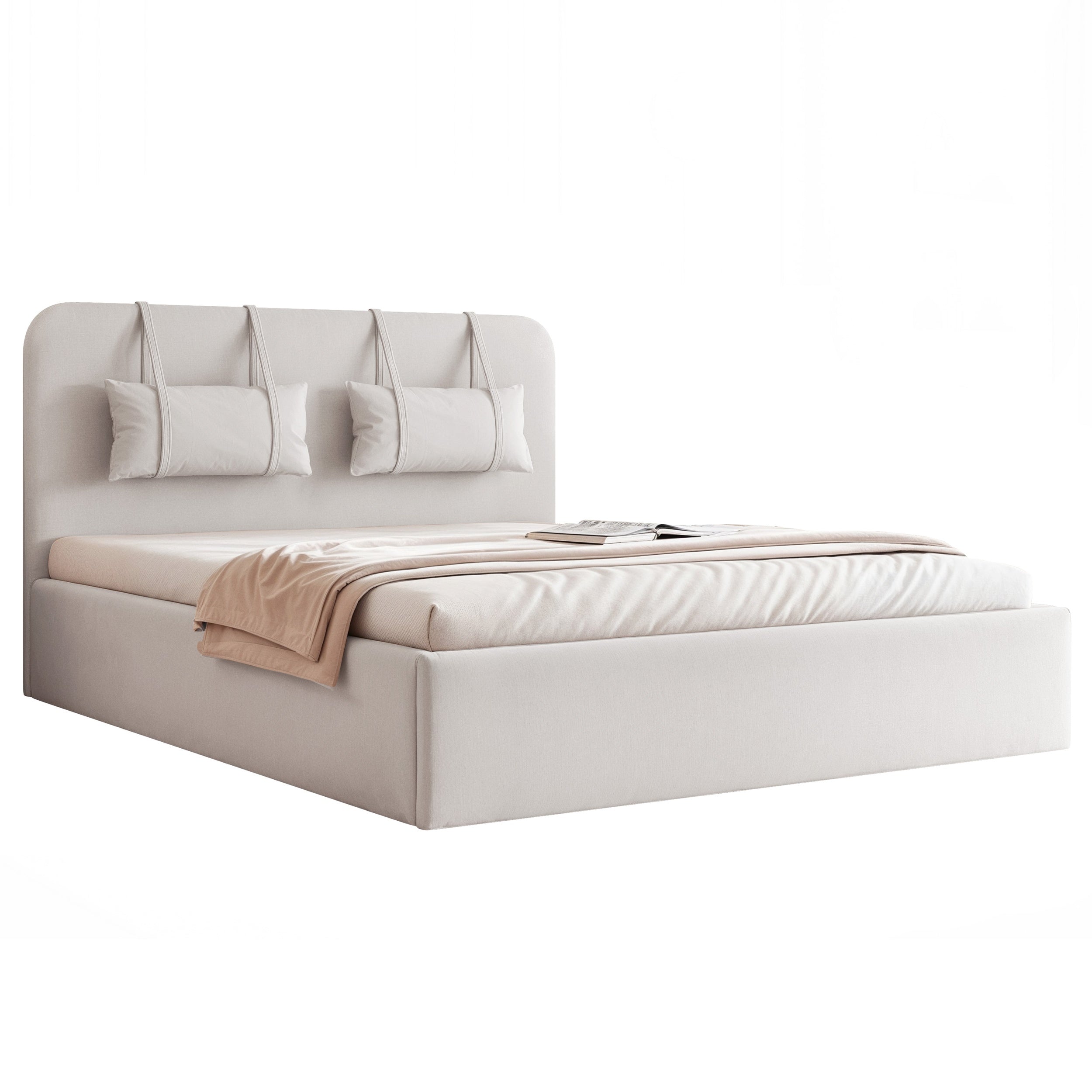 Lavira Polsterbett mit Bettkasten und höhenverstellbarem Metallrahmen