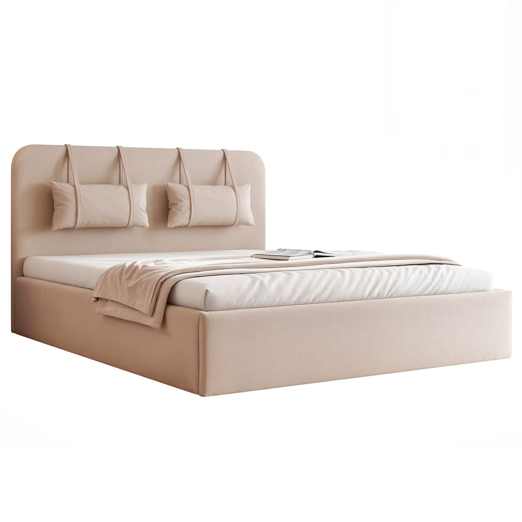 Lavira Polsterbett mit Bettkasten und höhenverstellbarem Metallrahmen