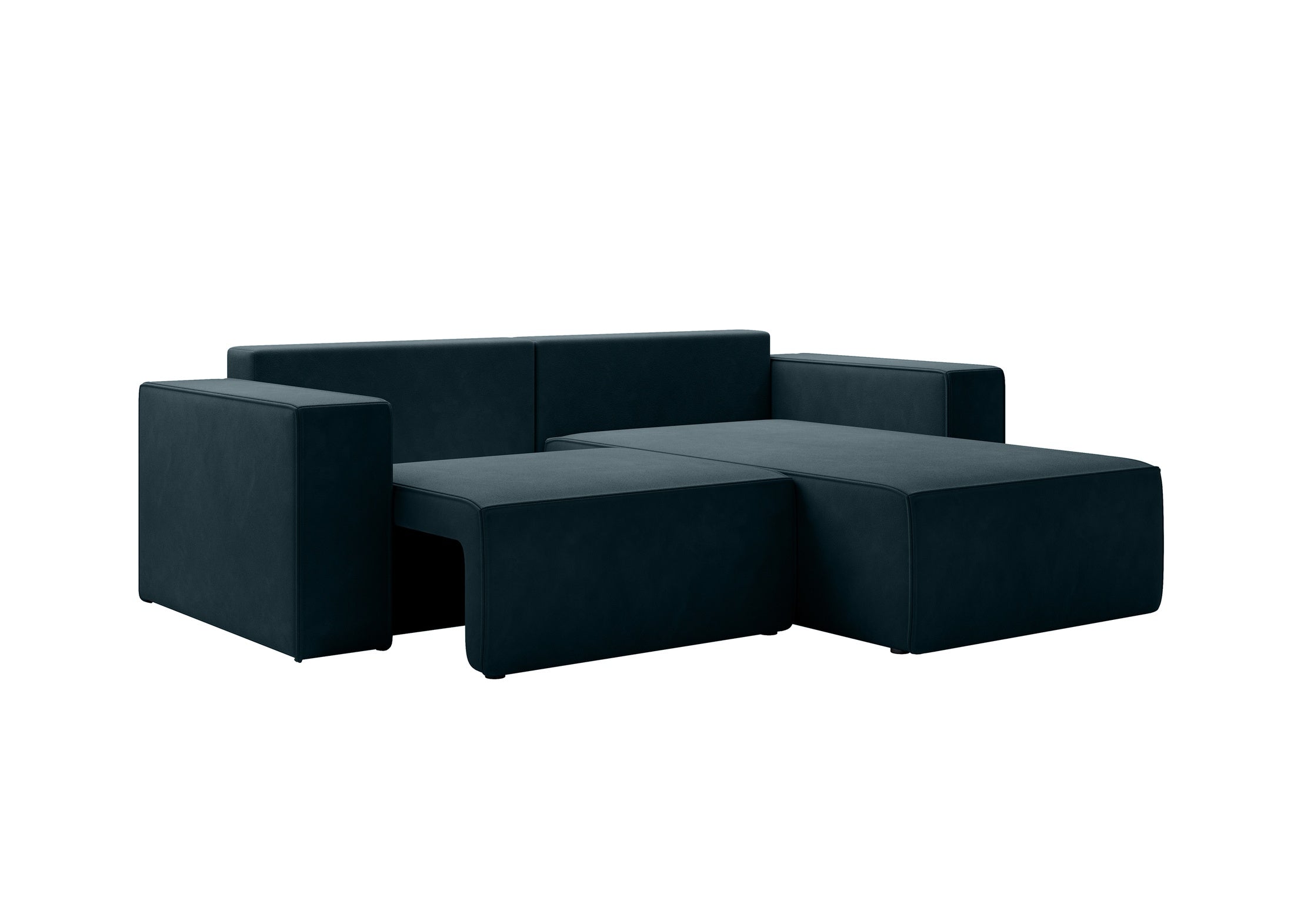 Lunari L-förmiges Ecksofa – mit Schlaffunktion und Bettkasten, Bezug aus magischem Samt