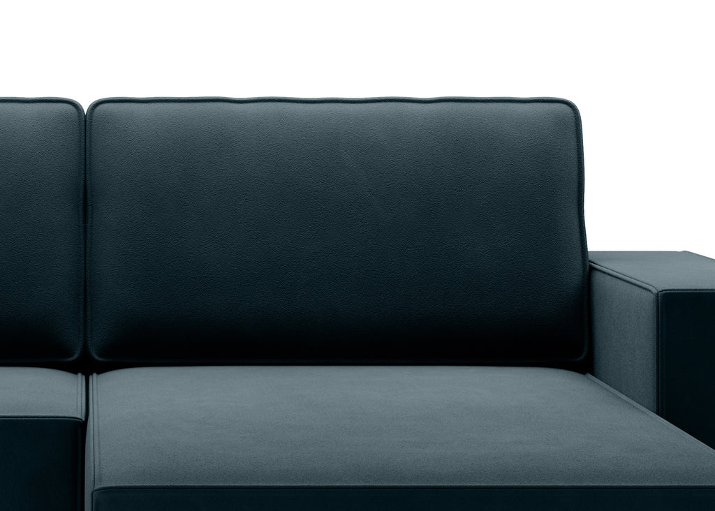 Lunari L-förmiges Ecksofa – mit Schlaffunktion und Bettkasten, Bezug aus magischem Samt