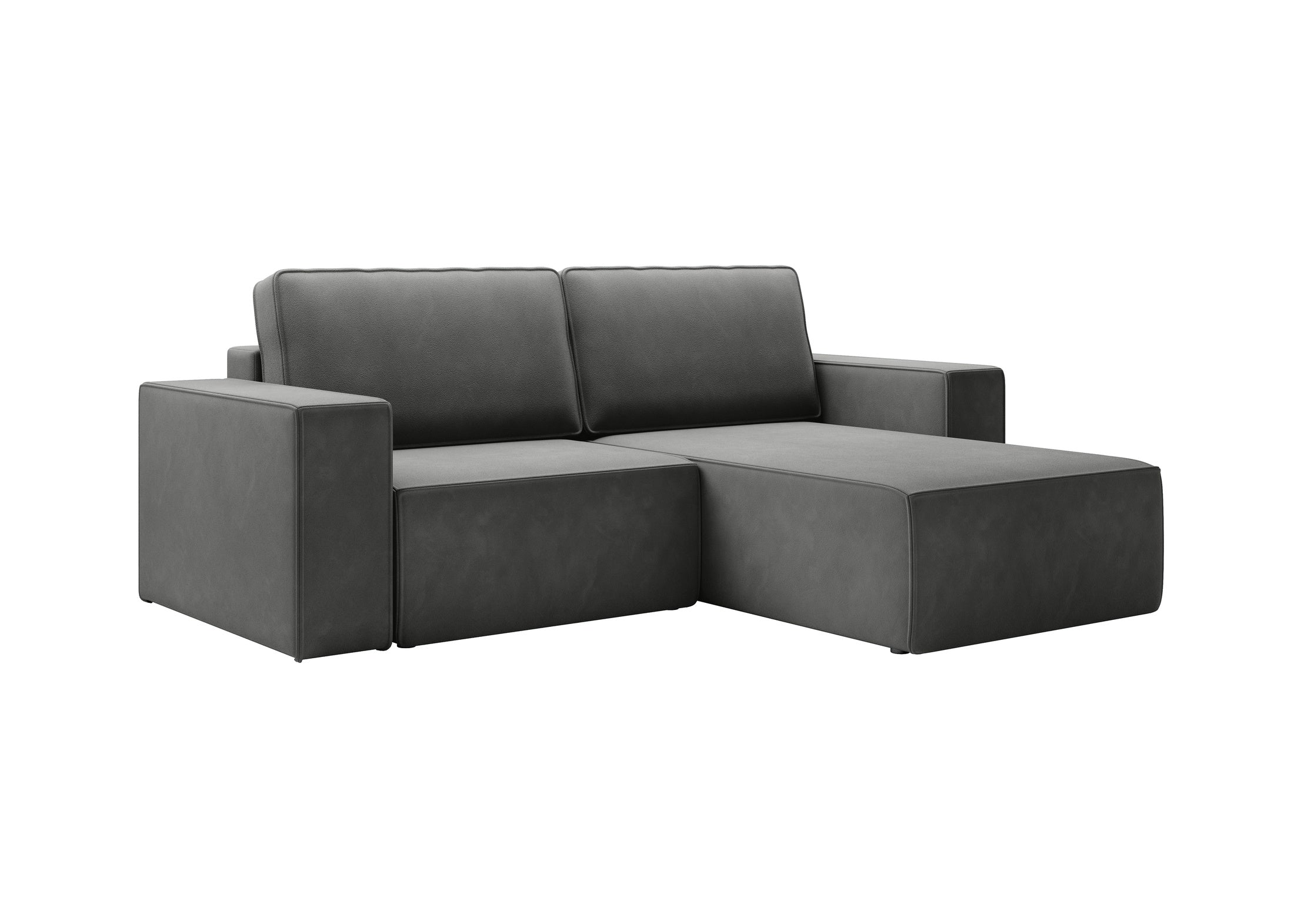 Lunari L-förmiges Ecksofa – mit Schlaffunktion und Bettkasten, Bezug aus magischem Samt