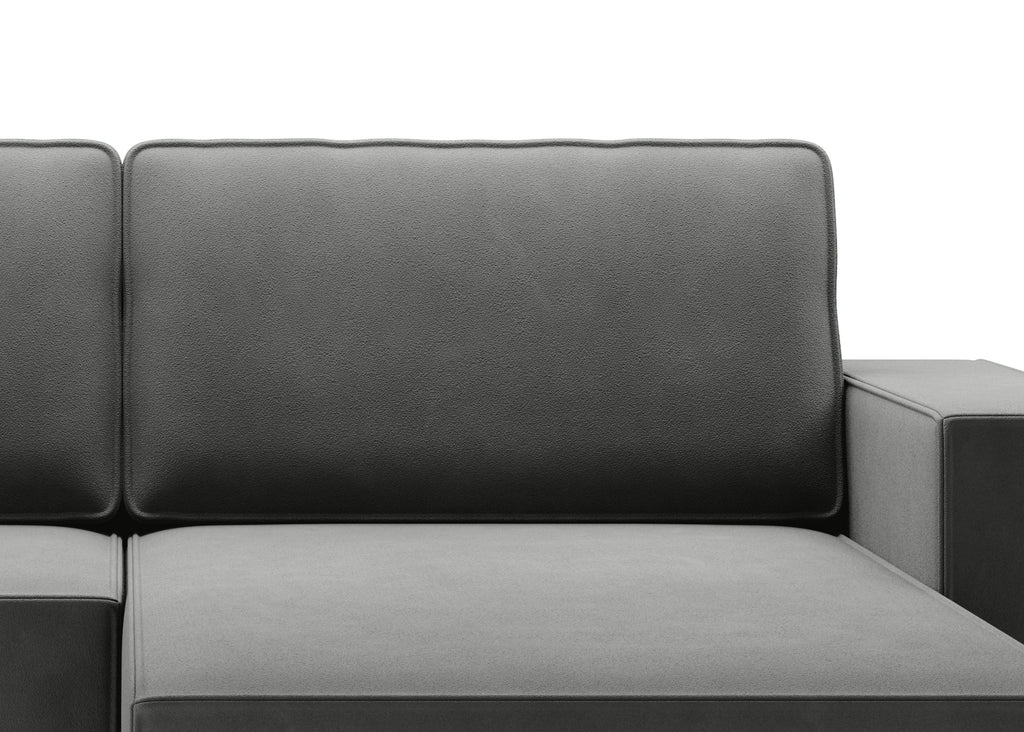 Lunari L-förmiges Ecksofa – mit Schlaffunktion und Bettkasten, Bezug aus magischem Samt