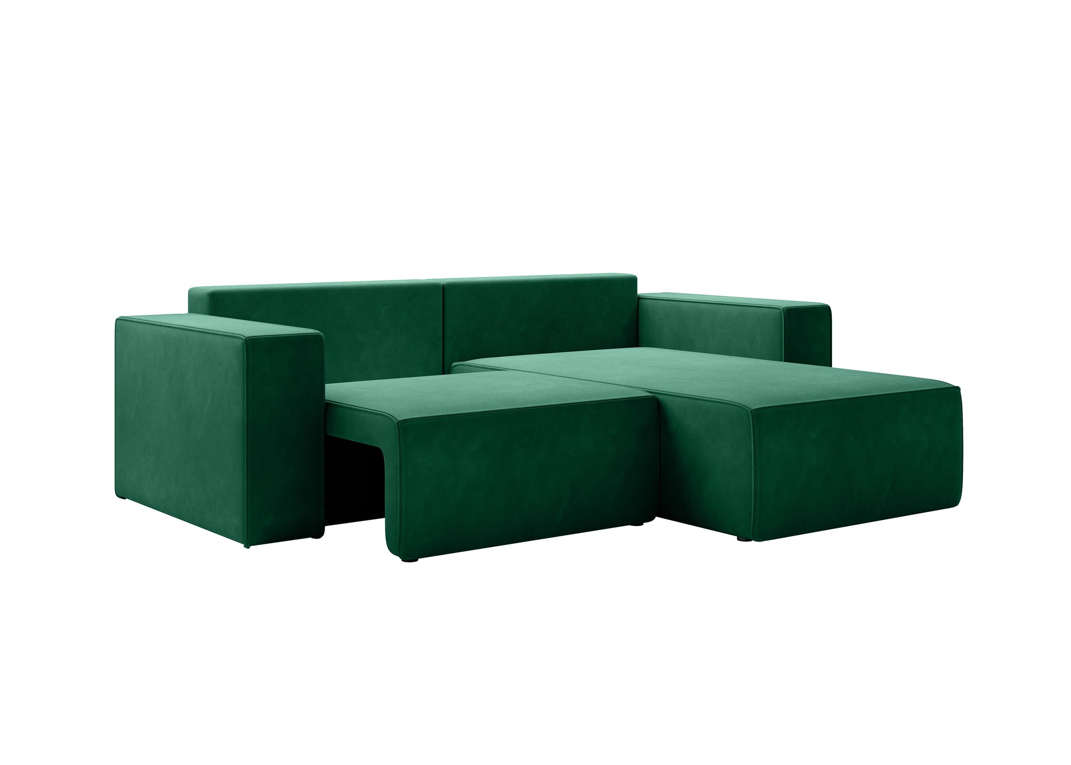 Lunari L-förmiges Ecksofa – mit Schlaffunktion und Bettkasten, Bezug aus magischem Samt