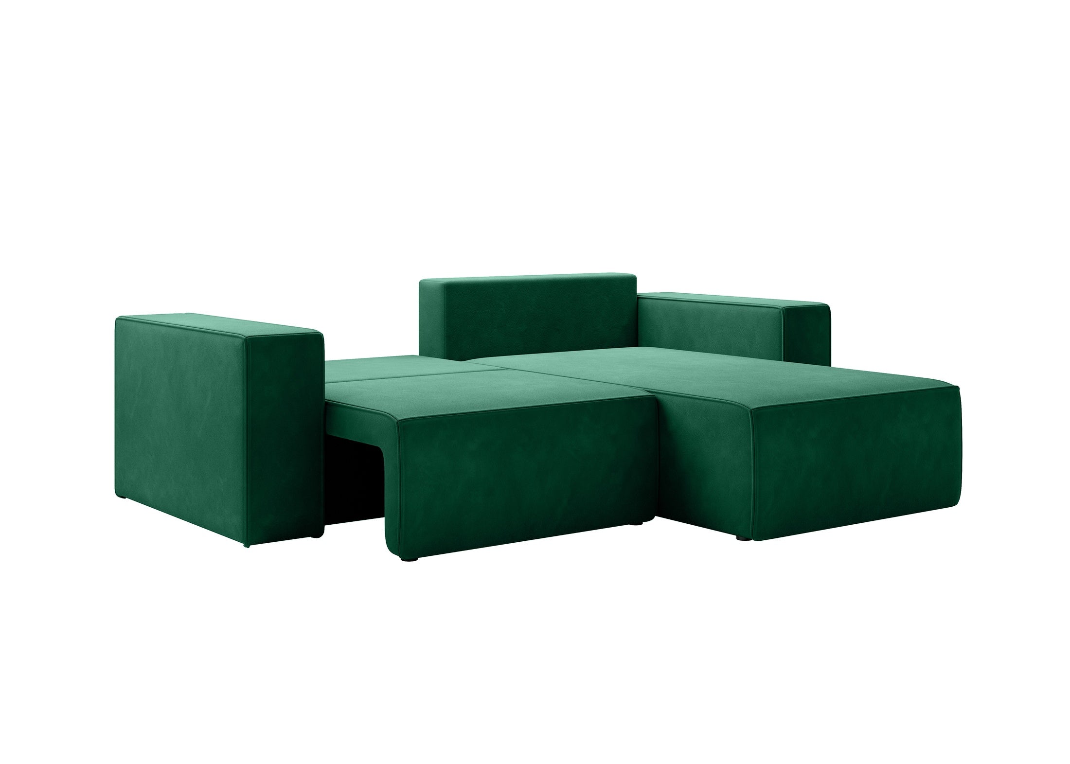 Lunari L-förmiges Ecksofa – mit Schlaffunktion und Bettkasten, Bezug aus magischem Samt