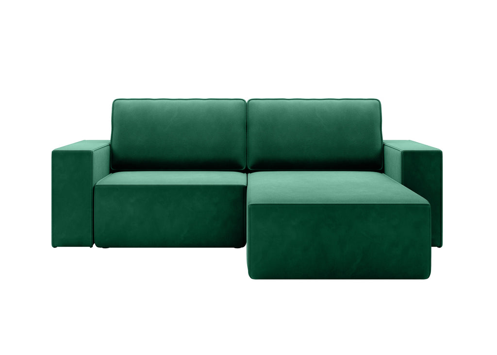 Lunari L-förmiges Ecksofa – mit Schlaffunktion und Bettkasten, Bezug aus magischem Samt