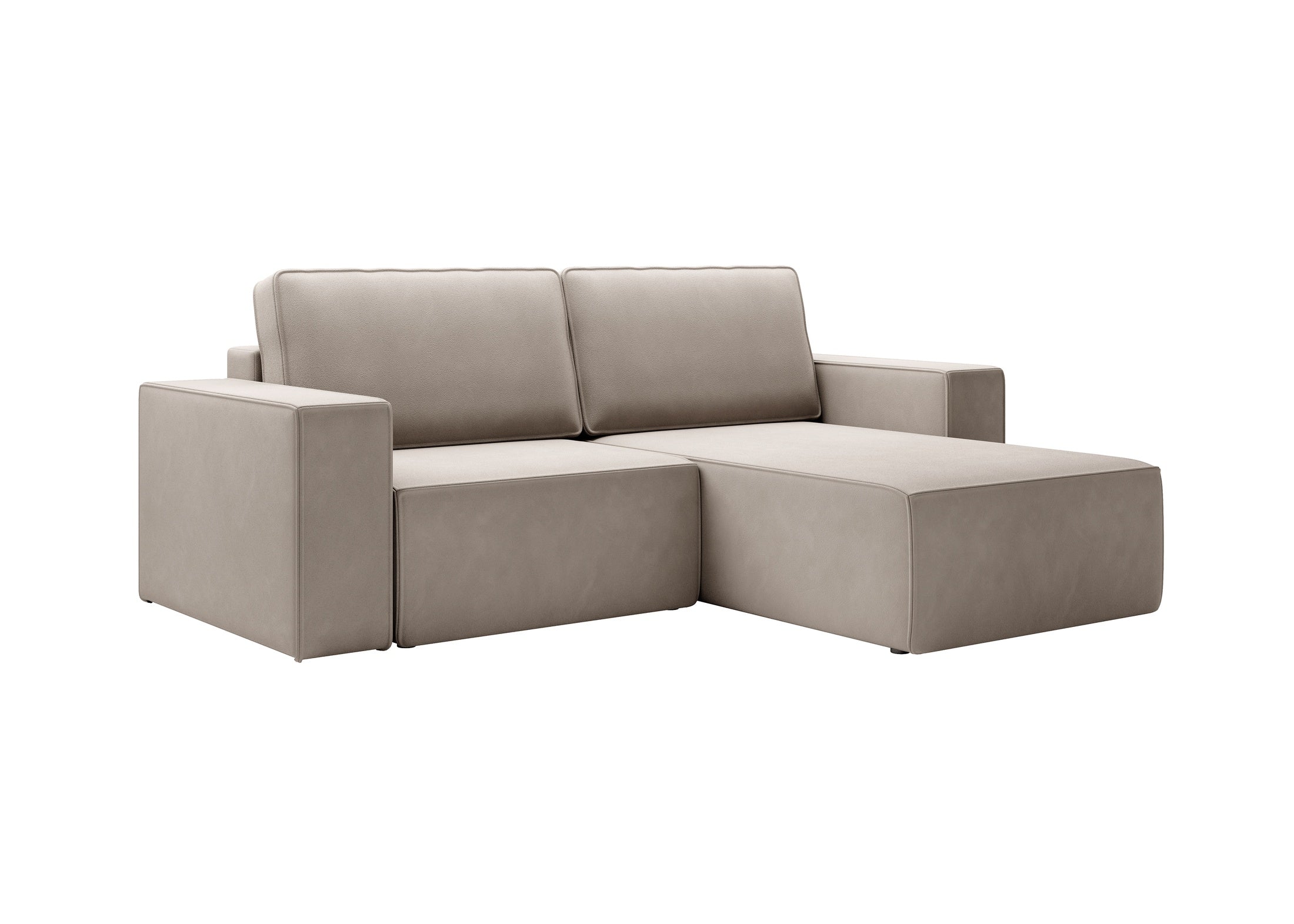 Lunari L-förmiges Ecksofa – mit Schlaffunktion und Bettkasten, Bezug aus magischem Samt