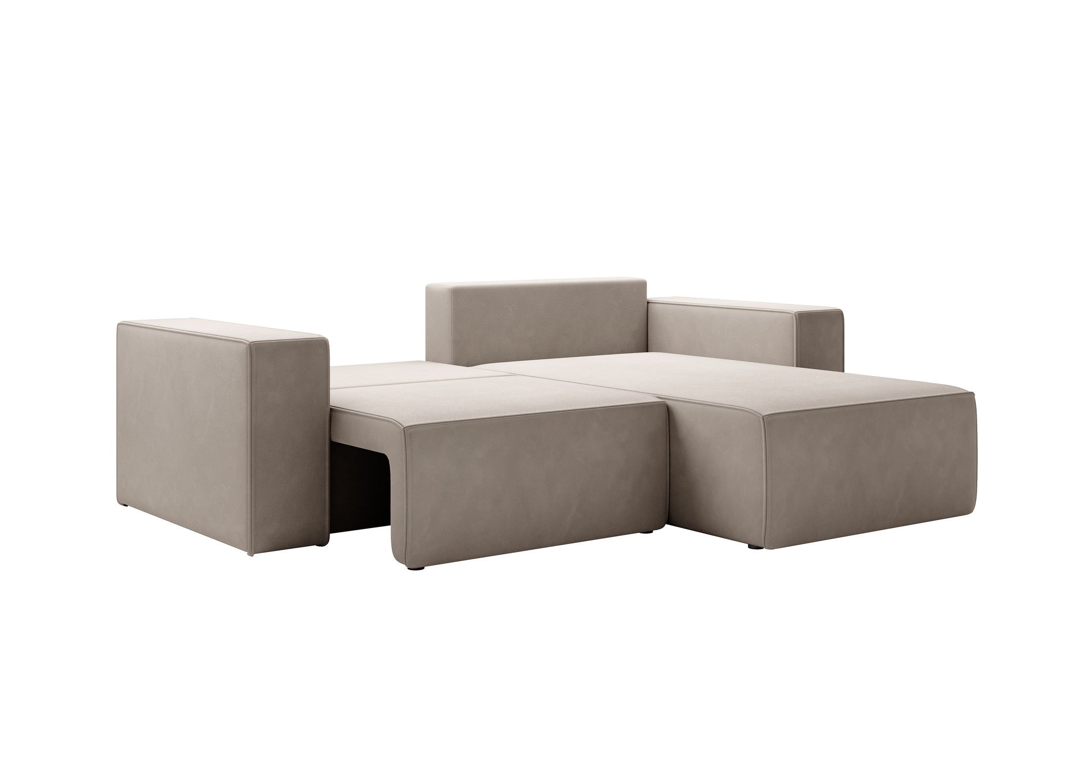 Lunari L-förmiges Ecksofa – mit Schlaffunktion und Bettkasten, Bezug aus magischem Samt