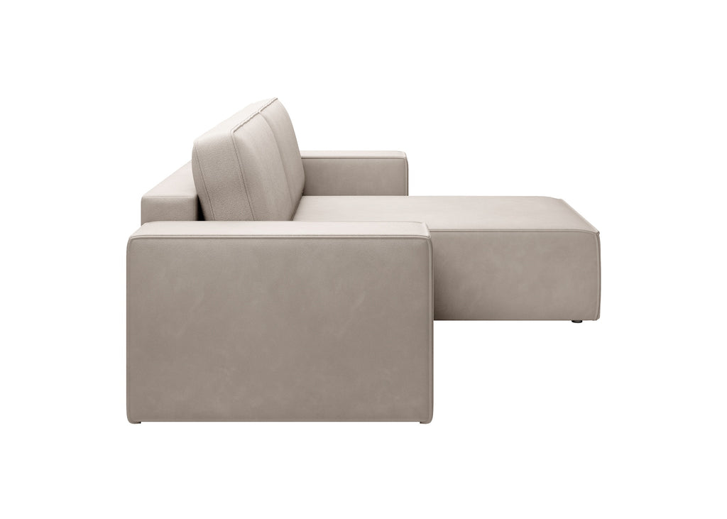 Lunari L-förmiges Ecksofa – mit Schlaffunktion und Bettkasten, Bezug aus magischem Samt