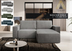 Lunari L-förmiges Ecksofa – mit Schlaffunktion und Bettkasten, Bezug aus Scala-Cord