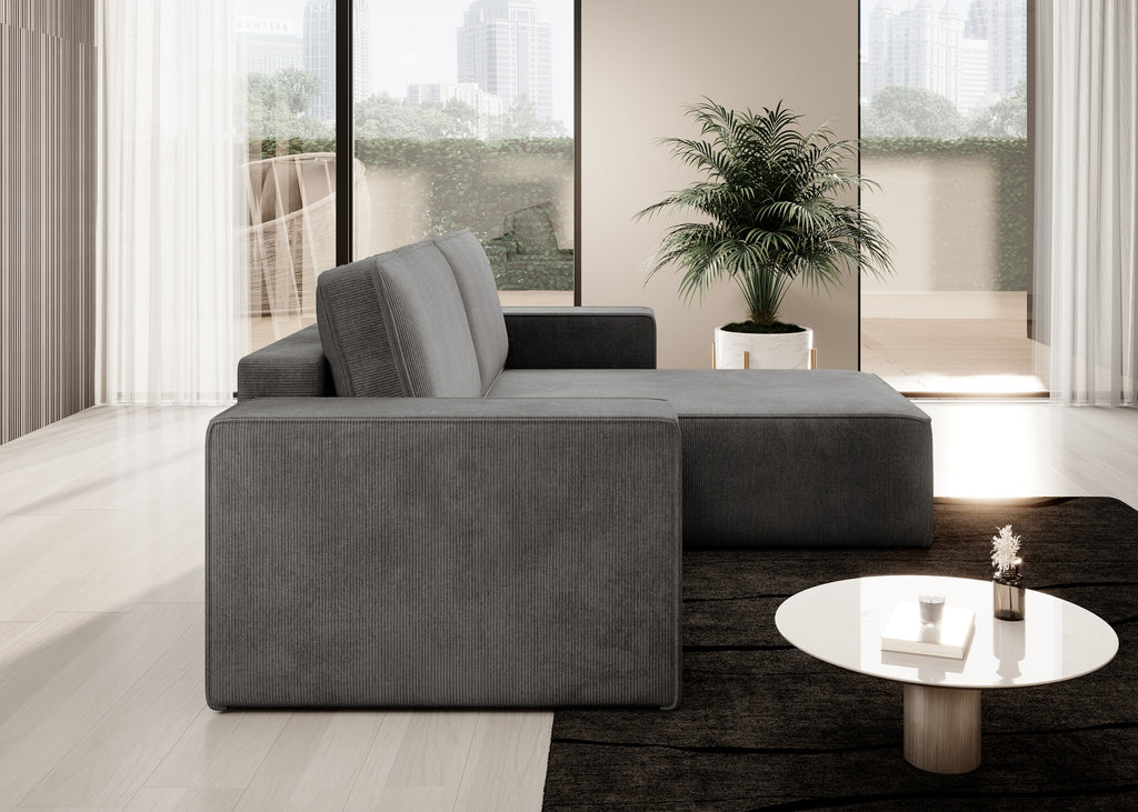 Lunari L-förmiges Ecksofa – mit Schlaffunktion und Bettkasten, Bezug aus Scala-Cord