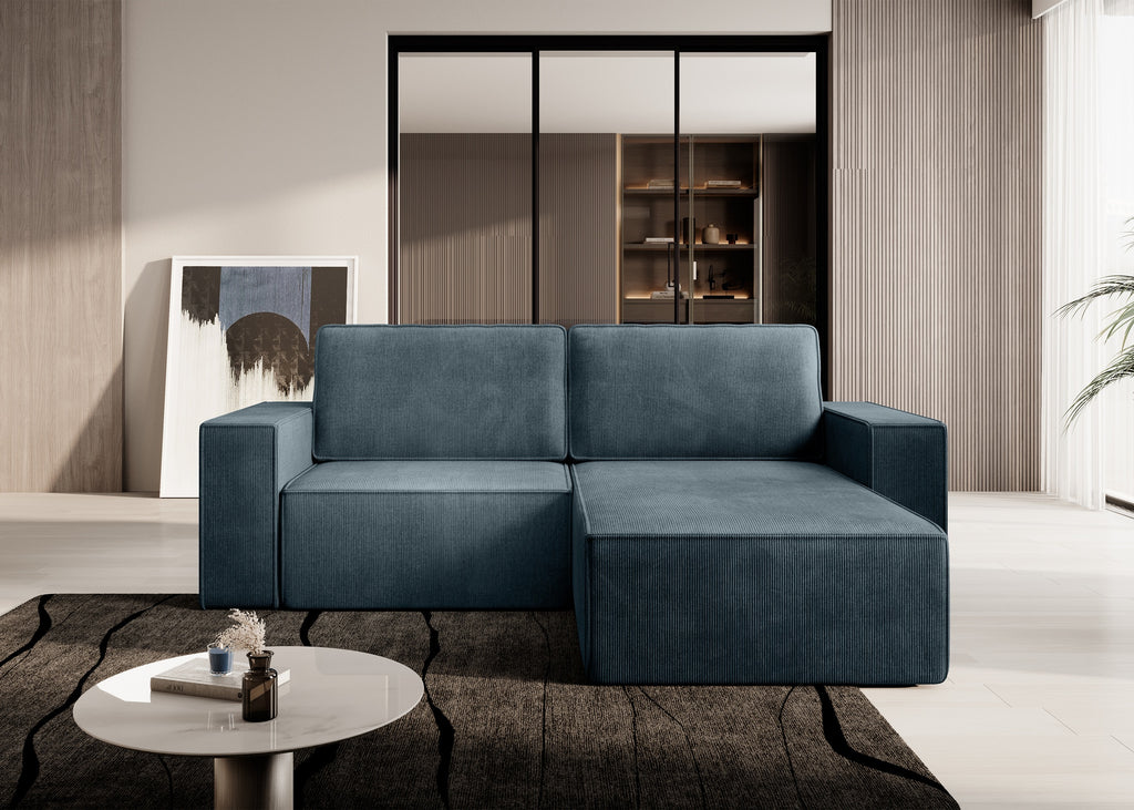 Lunari L-förmiges Ecksofa – mit Schlaffunktion und Bettkasten, Bezug aus Scala-Cord