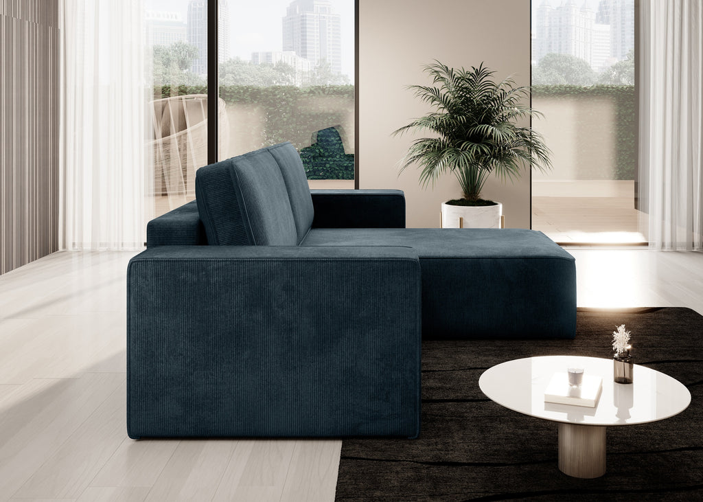 Lunari L-förmiges Ecksofa – mit Schlaffunktion und Bettkasten, Bezug aus Scala-Cord
