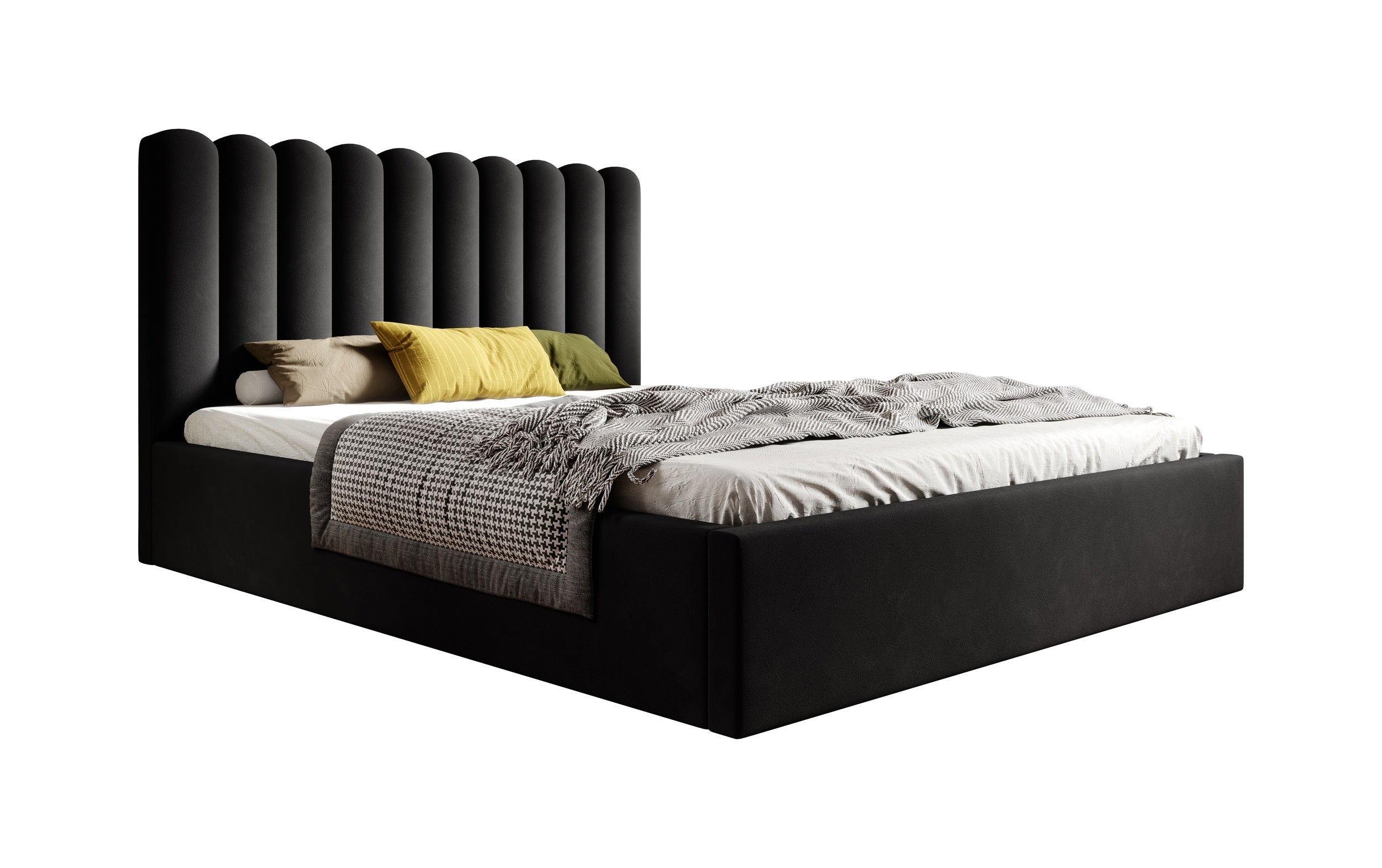 Polsterbett Lorica mit Bettkasten, Bezug aus wasserabweisendem Magic Velvet Veloursstoff.