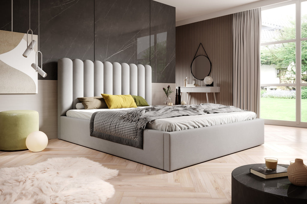 Polsterbett Lorica mit Bettkasten, Bezug aus wasserabweisendem Magic Velvet Veloursstoff.