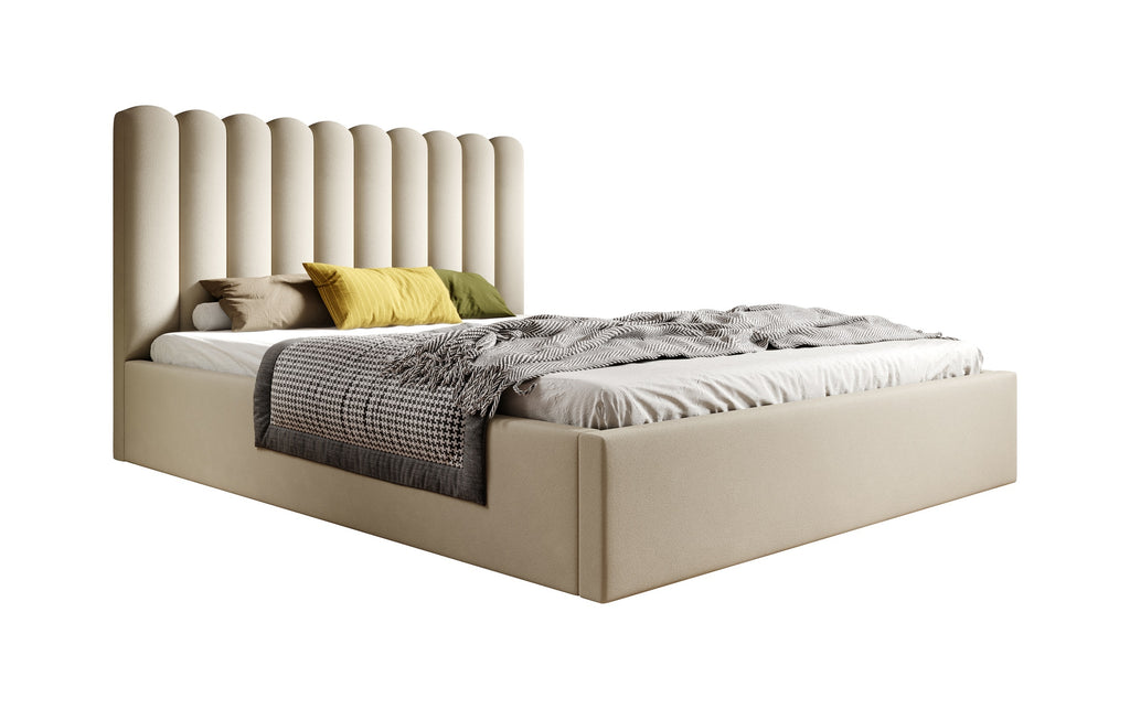 Polsterbett Lorica mit Bettkasten, Bezug aus wasserabweisendem Magic Velvet Veloursstoff.