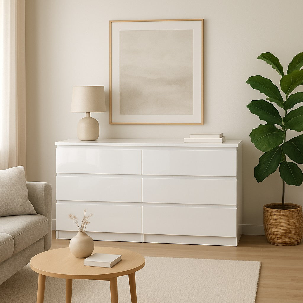 Eterno – stilvolle Kommode, erhältlich in 2 Farben. Farbe: Hochglanzweiß