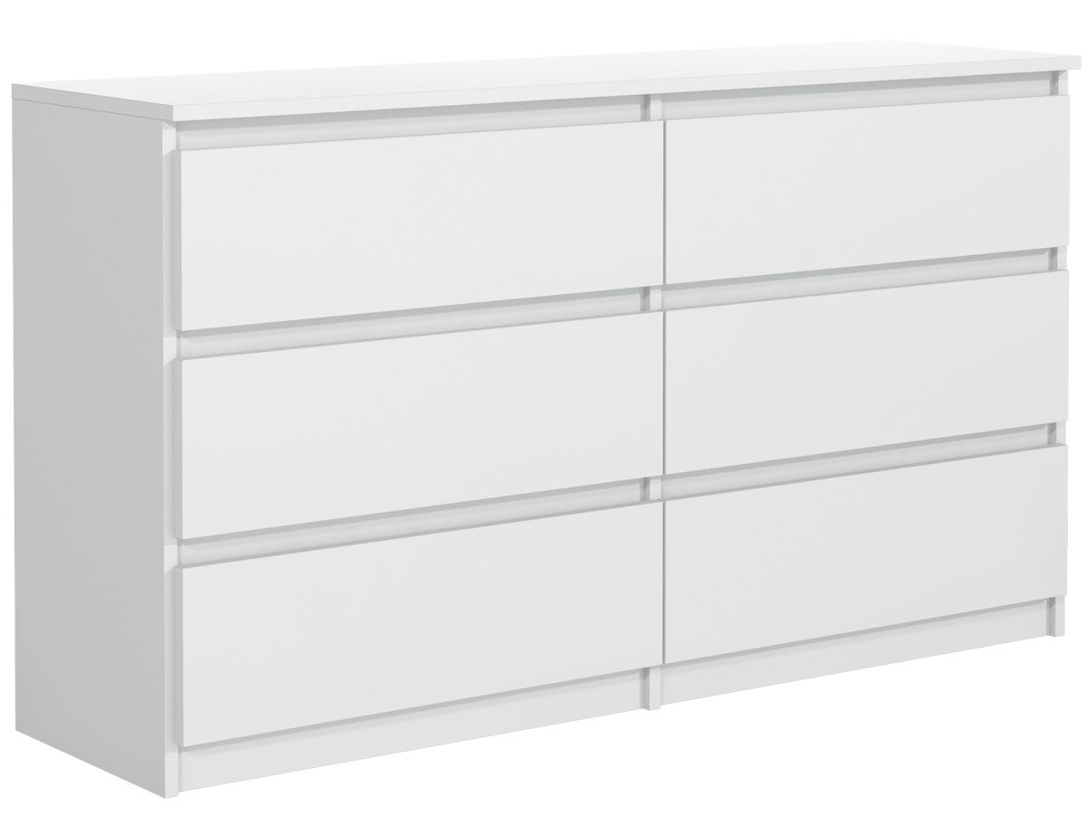 Venti Kommode, 6 Schubladen, 120 cm, erhältlich in 7 Farben. Weiß
