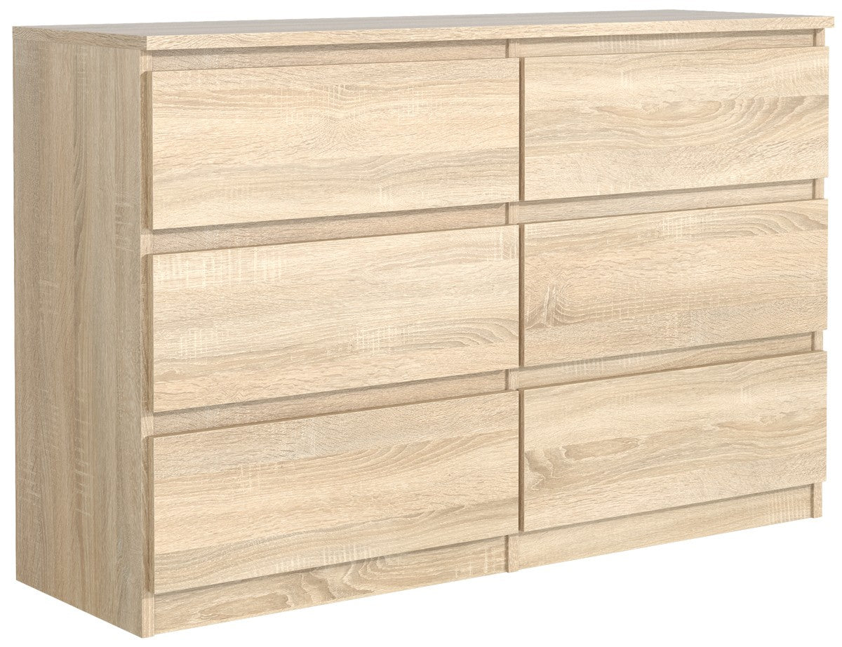 Venti Kommode, 6 Schubladen, 120 cm, erhältlich in 7 Farben. Weiß