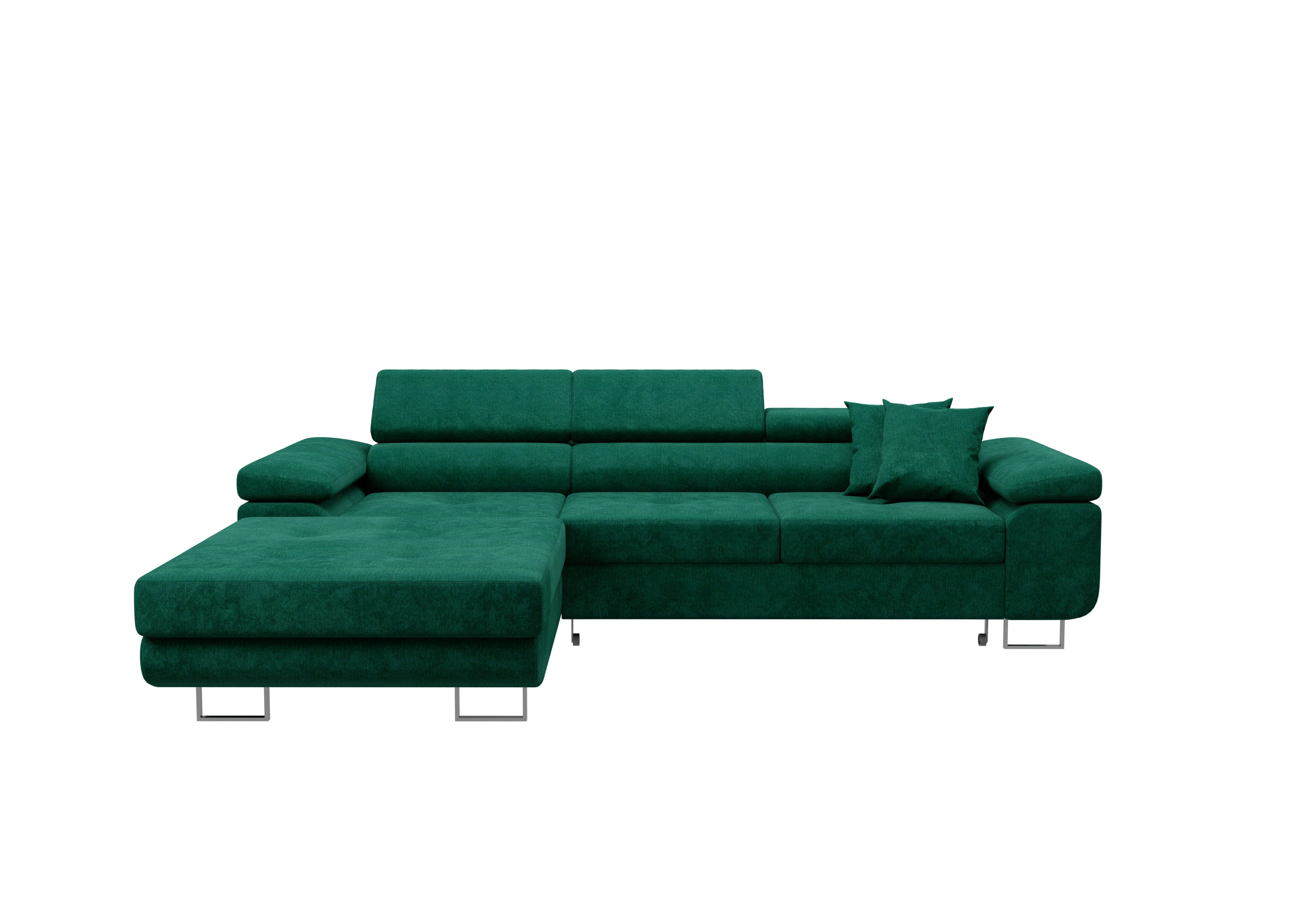 Volare L-förmiges Ecksofa mit Schlaffunktion und Stauraum, verstellbaren Kopfstützen, Monolith Velvet (Kopie)