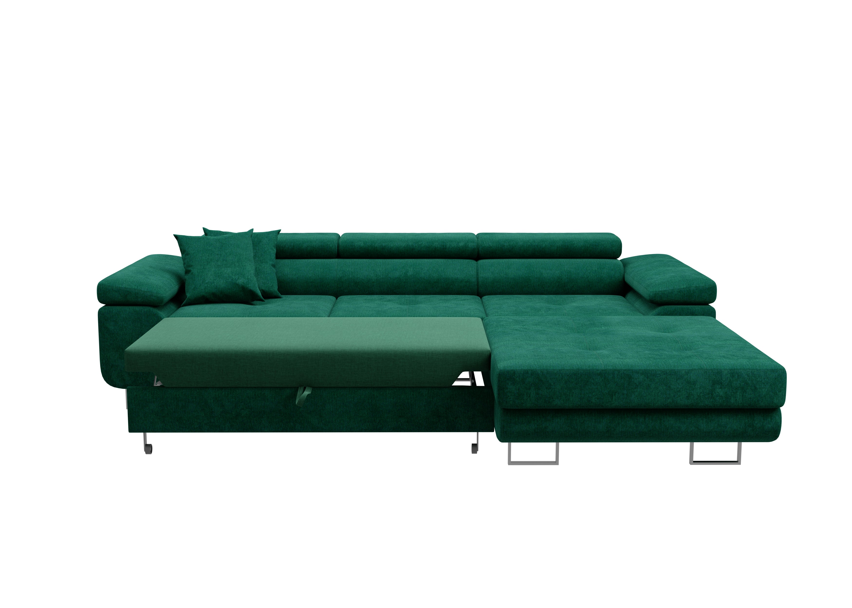 Volare L-förmiges Ecksofa mit Schlaffunktion und Stauraum, verstellbaren Kopfstützen, Monolith Velvet (Kopie)