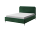 Polsterbett Makira, flaschengrün, Riviera-Samtstoff, schwarze Beine