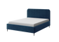 Polsterbett Makira, marineblau, Riviera-Samtbezug, schwarze Beine