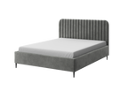 Polsterbett Makira, grau, Samtbezug, Riviera, schwarze Beine