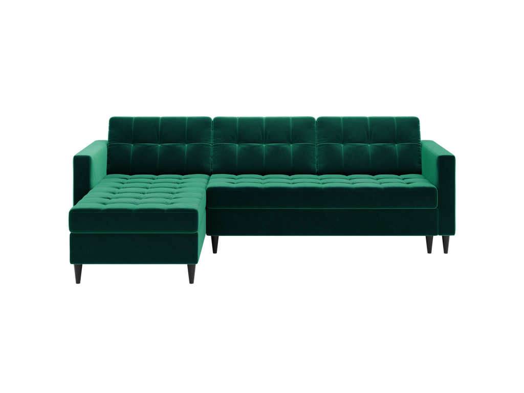 Norvik L-förmiges Ecksofa im skandinavischen Stil aus Monolith-Samtstoff