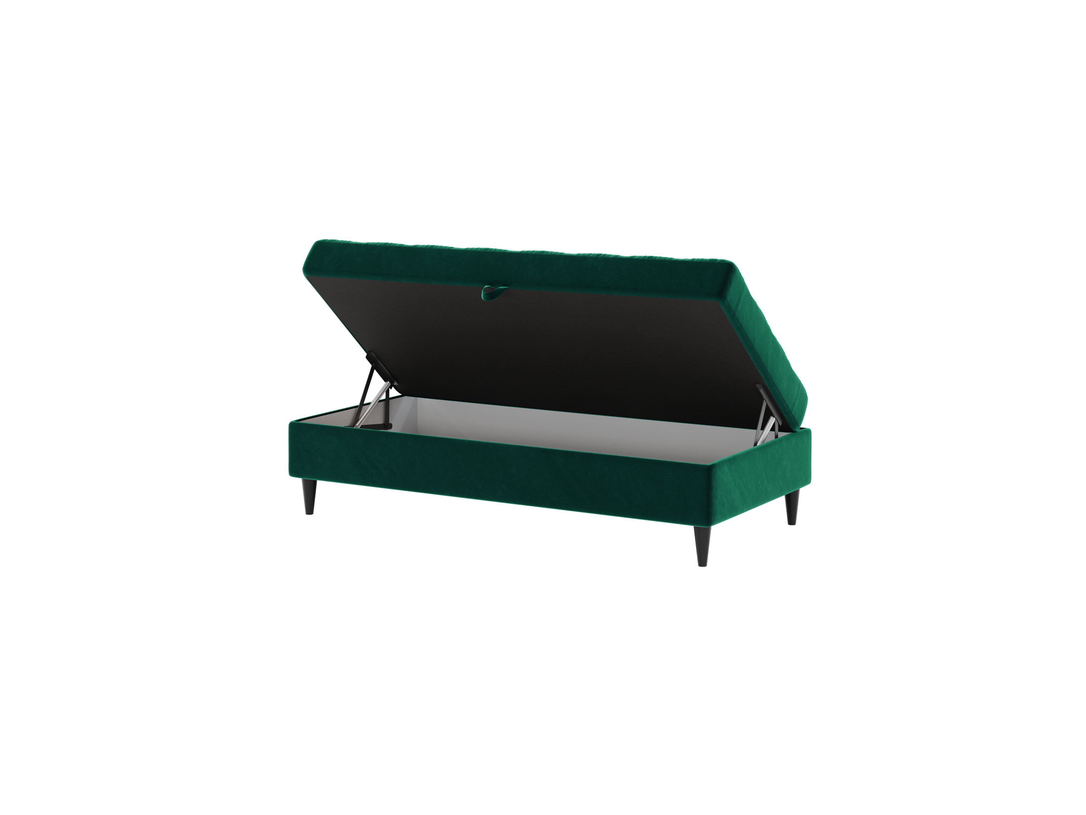 Norvik Ecksofa mit Hocker – L-förmiges skandinavisches Design mit Schlaffunktion und Stauraum, Bezug aus Monolith-Stoff, Samt