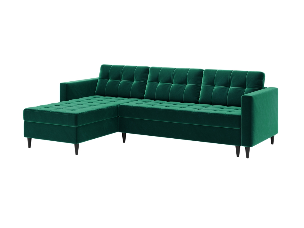 Norvik L-förmiges Ecksofa im skandinavischen Stil aus Monolith-Samtstoff