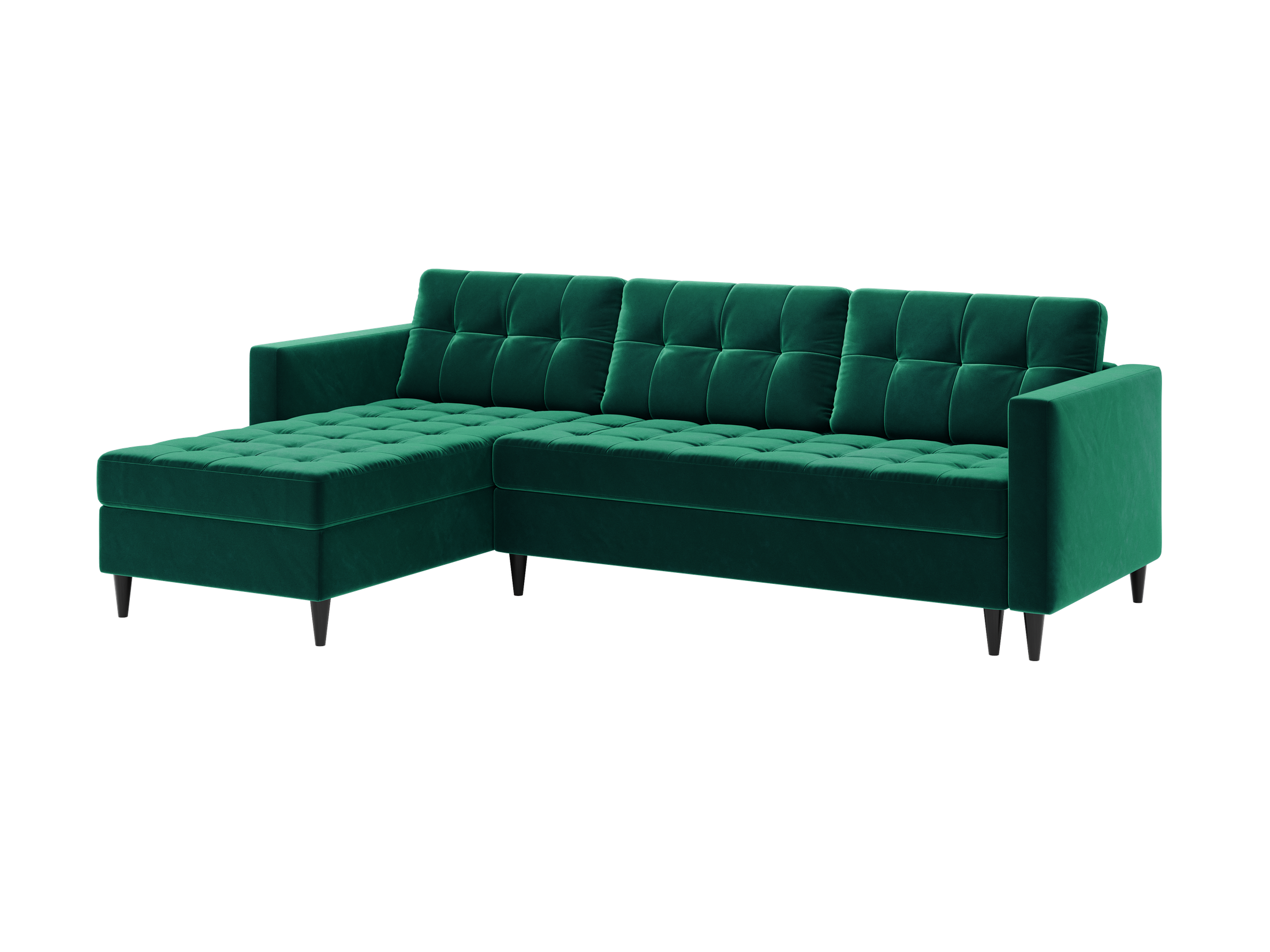 Narożnik Norvik L-kształtny w stylu skandynawskim w tkanine Monolith welur