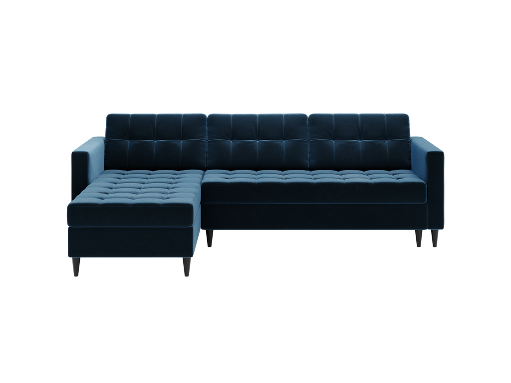 Norvik L-förmiges Ecksofa im skandinavischen Stil aus Monolith-Samtstoff