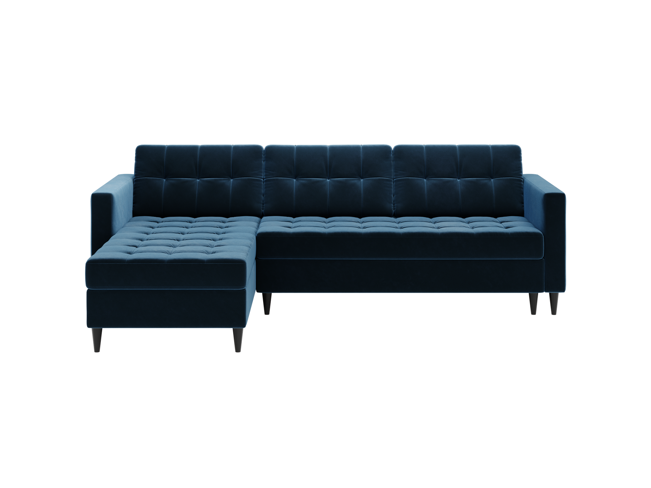 Narożnik Norvik L-kształtny w stylu skandynawskim w tkanine Monolith welur