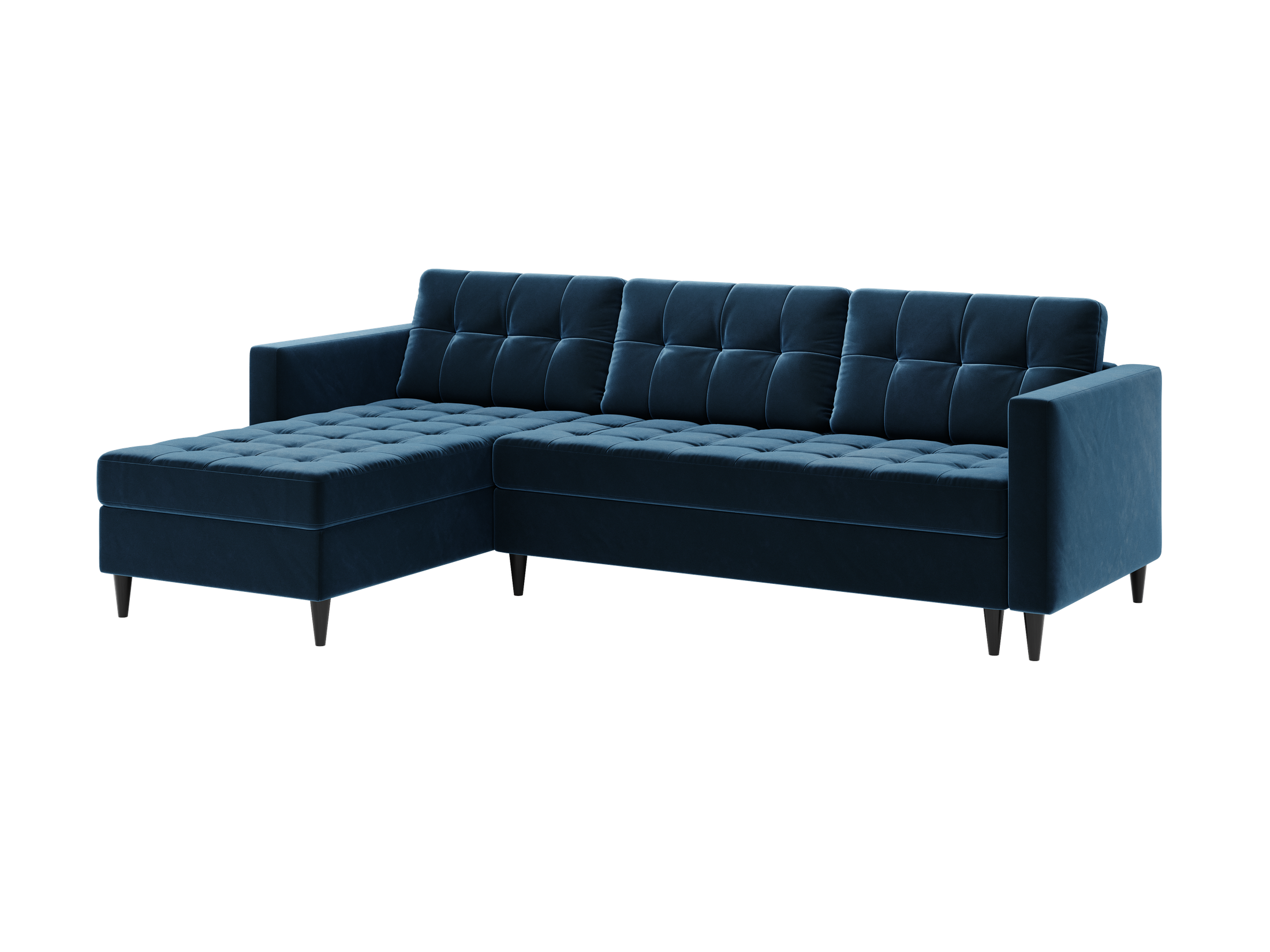 Narożnik Norvik L-kształtny w stylu skandynawskim w tkanine Monolith welur