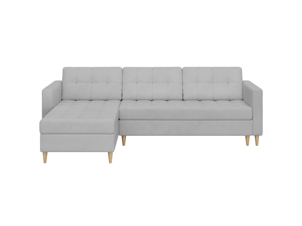 Narożnik Norvik L-kształtny w stylu skandynawskim w tkanine Abriamo boucle