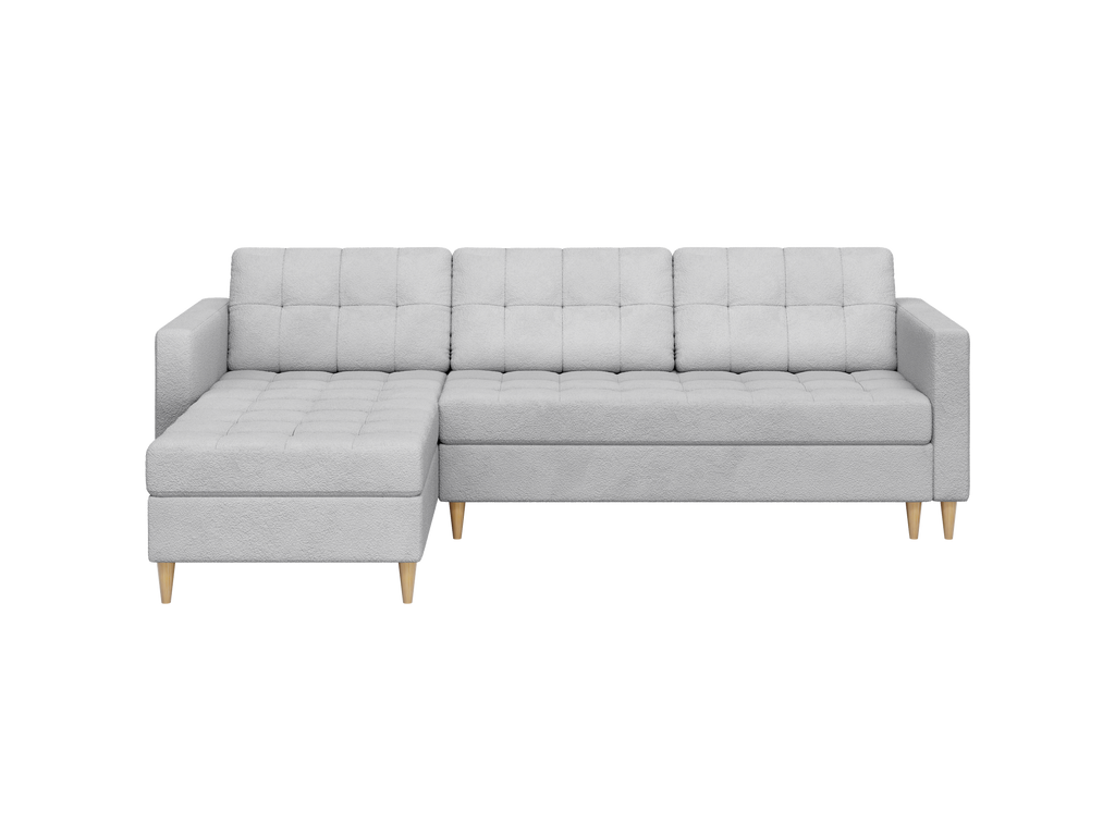 Narożnik Norvik L-kształtny w stylu skandynawskim w tkanine Abriamo boucle