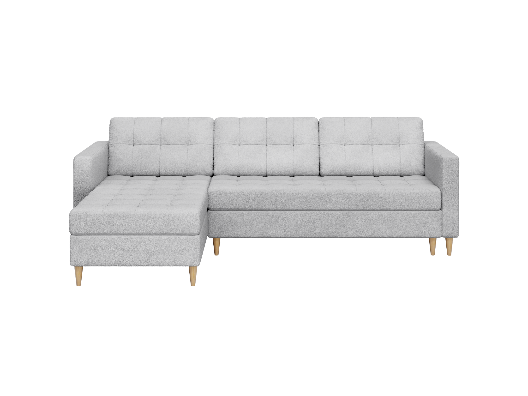 Narożnik Norvik L-kształtny w stylu skandynawskim w tkanine Abriamo boucle