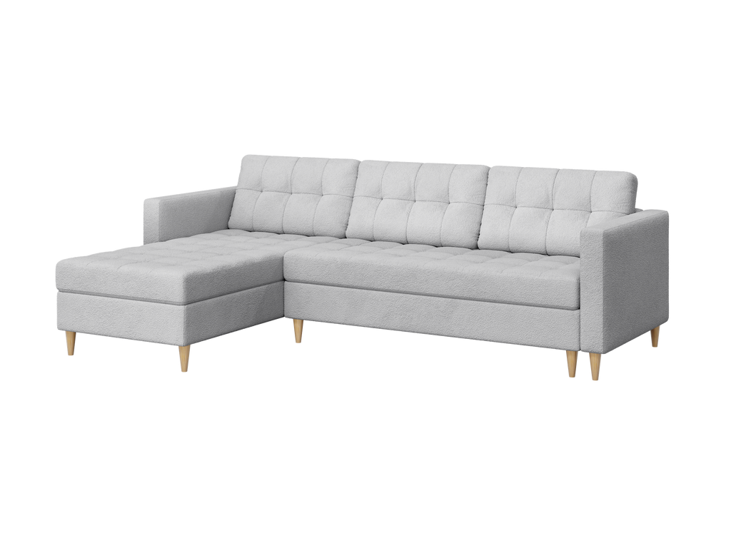 Narożnik Norvik L-kształtny w stylu skandynawskim w tkanine Abriamo boucle