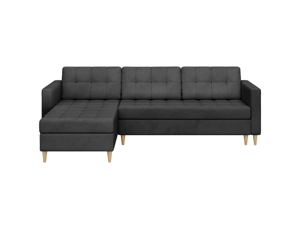 Norvik L-förmiges Ecksofa im skandinavischen Stil aus Abriamo-Bouclé-Stoff