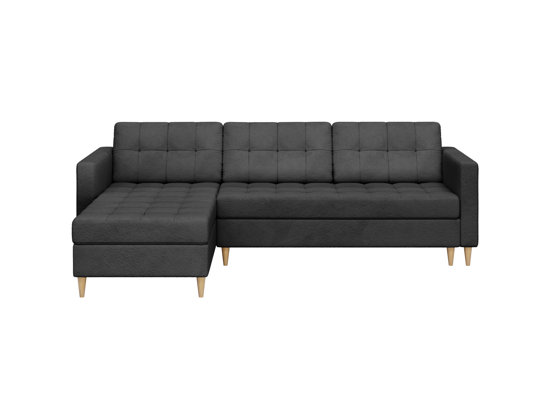 Narożnik Norvik L-kształtny w stylu skandynawskim w tkanine Abriamo boucle