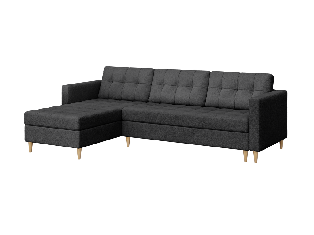 Norvik L-förmiges Ecksofa im skandinavischen Stil aus Abriamo-Bouclé-Stoff