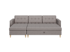 Norvik Ecksofa mit Hocker – L-förmiges skandinavisches Design mit Schlaffunktion und Stauraum, Stoff Element, Samt