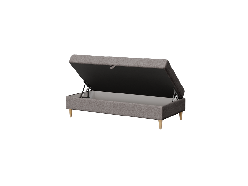 Norvik Ecksofa mit Hocker – L-förmiges skandinavisches Design mit Schlaffunktion und Stauraum, Stoff Element, Samt