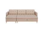 Norvik Ecksofa mit Hocker – L-förmiges skandinavisches Design mit Schlaffunktion und Stauraum, Stoff Element, Samt
